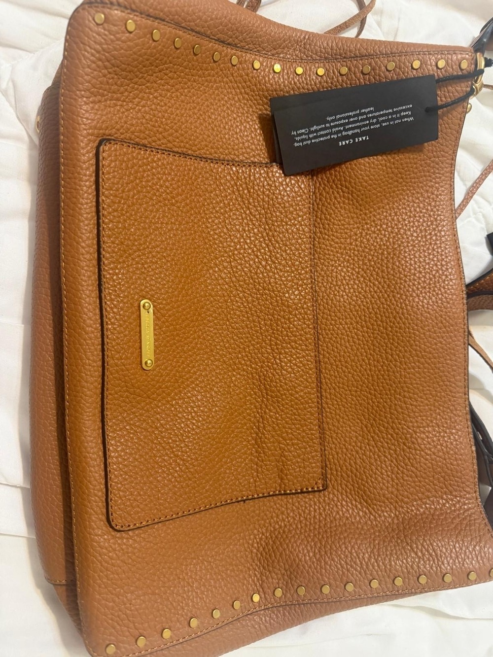 Rebecca Minkoff Tan Pebbled Leather Studded Tote